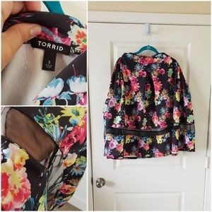 Floral skirt with mess area